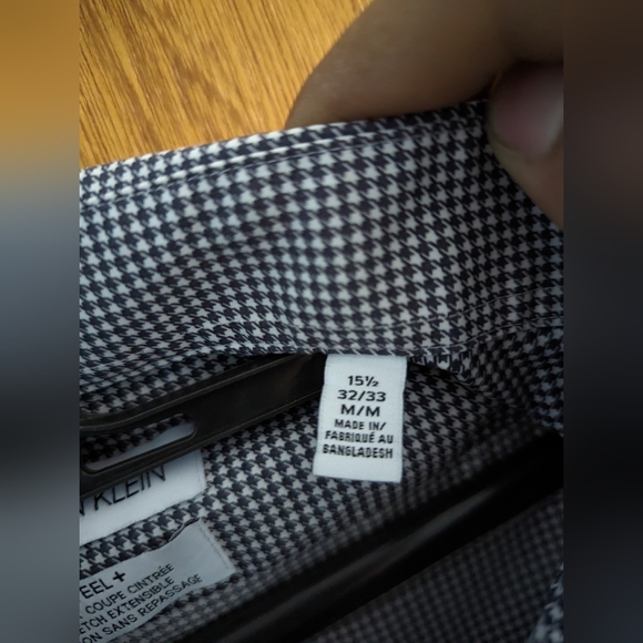 Calvin Klein dress shirt Mens Sz M black with white - Picture 2 of 5